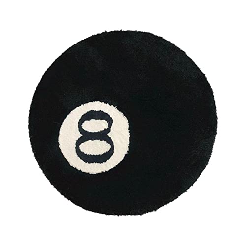 1 Pack Home Decor 8 Ball Rug, Fall/Winter Decorations, Decor Rugs, Black Circle Rugs for Living Room, Party Decorations