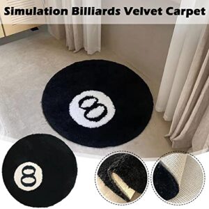 1 Pack Home Decor 8 Ball Rug, Fall/Winter Decorations, Decor Rugs, Black Circle Rugs for Living Room, Party Decorations