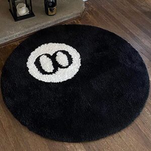 1 Pack Home Decor 8 Ball Rug, Fall/Winter Decorations, Decor Rugs, Black Circle Rugs for Living Room, Party Decorations