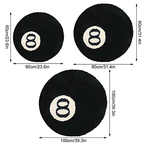 1 Pack Home Decor 8 Ball Rug, Fall/Winter Decorations, Decor Rugs, Black Circle Rugs for Living Room, Party Decorations