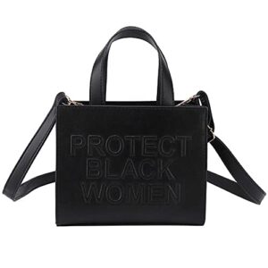 qiayime protect black women purse ladies fashion pu leather top handle handbag shoulder satchel bag tote crossbody (black)
