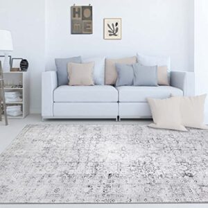 superior indoor large area rug, unique rugs for floor accent, bedroom, living/dining room, kitchen, office, entry, rustic home decor, cotton backed, huda collection, 9′ x 12′, azure