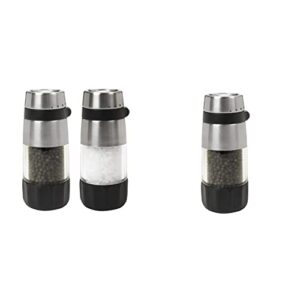 oxo good grips salt and pepper grinder set, stainless steel & good grips mess-free pepper grinder