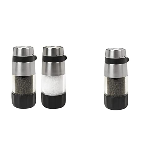 OXO Good Grips Salt and Pepper Grinder Set, Stainless Steel & Good Grips Mess-Free Pepper Grinder