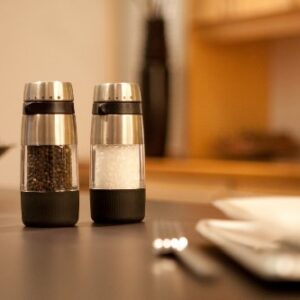 OXO Good Grips Salt and Pepper Grinder Set, Stainless Steel & Good Grips Mess-Free Pepper Grinder