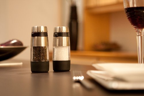 OXO Good Grips Salt and Pepper Grinder Set, Stainless Steel & Good Grips Mess-Free Pepper Grinder