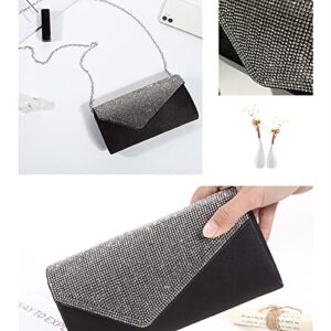 QELEG Women Rhinestone Satin Frosted Evening Wedding Clutch Bag Handbag