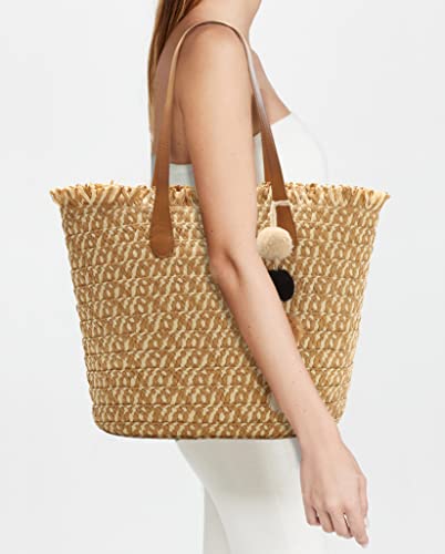 Beach Straw Bag Large Tote Bags for Women, Handmade Summer Purse Handbag L Beach Bags