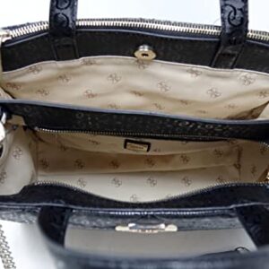 GUESS Women's Logo Patent Quilted Large Tote Bag Handbag & Wallet Set - Black