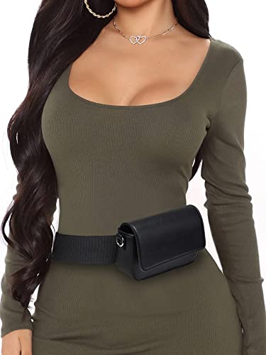 HIYOLALA Trendy Crossbody Shoulder Bags for Women, Fashion Small Belt Bag Funny Pack