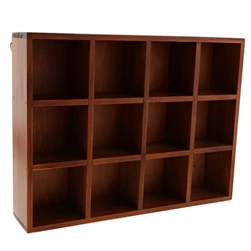 ＫＬＫＣＭＳ Wall Mounted Shelving Unit with Storage Shelf with 12 Compartments , Brown