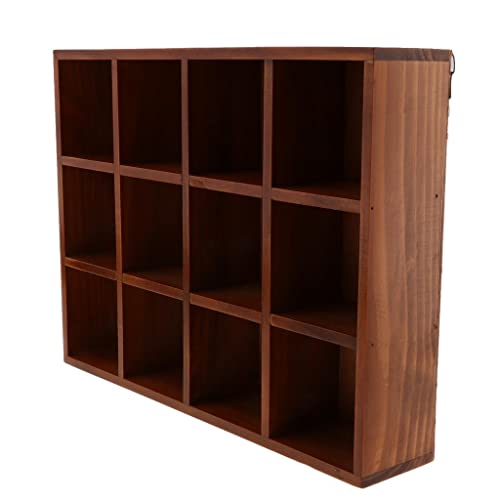 ＫＬＫＣＭＳ Wall Mounted Shelving Unit with Storage Shelf with 12 Compartments , Brown