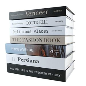 ptshadow 7 pcs decorative books for home décor,black and whiteshelf decor accents library décor for home sweet stacked books