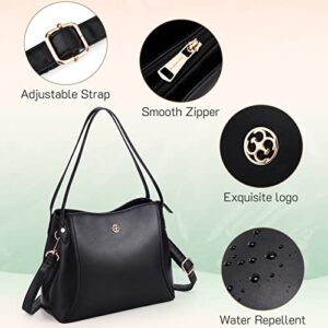 Missnine Hobo Bags for Women PU Leather Purse Fashion Crossbody Handbag Chic Tote Bag with Adjustbale Shoulder Strap