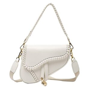jbb women saddle shoulder bag knit underarm crossbody bag vintage satchel handbag small purse