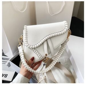 JBB Women Saddle Shoulder Bag Knit Underarm Crossbody Bag Vintage Satchel Handbag small Purse