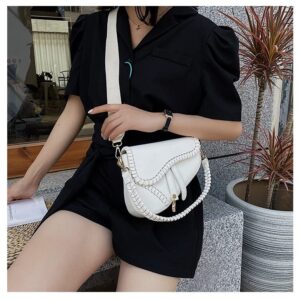 JBB Women Saddle Shoulder Bag Knit Underarm Crossbody Bag Vintage Satchel Handbag small Purse