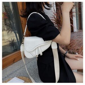 JBB Women Saddle Shoulder Bag Knit Underarm Crossbody Bag Vintage Satchel Handbag small Purse