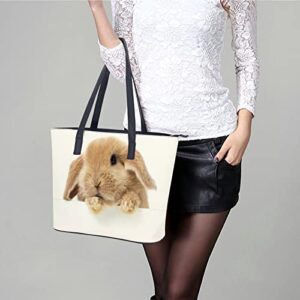 Womens Handbag Animal Rabbit And Bunny Leather Tote Bag Top Handle Satchel Bags For Lady