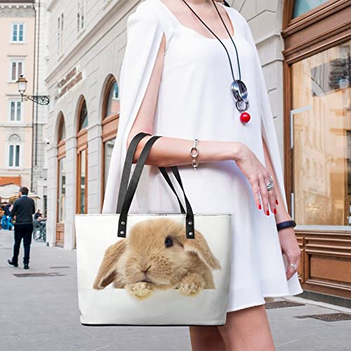 Womens Handbag Animal Rabbit And Bunny Leather Tote Bag Top Handle Satchel Bags For Lady