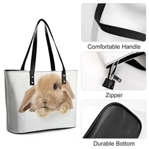 Womens Handbag Animal Rabbit And Bunny Leather Tote Bag Top Handle Satchel Bags For Lady