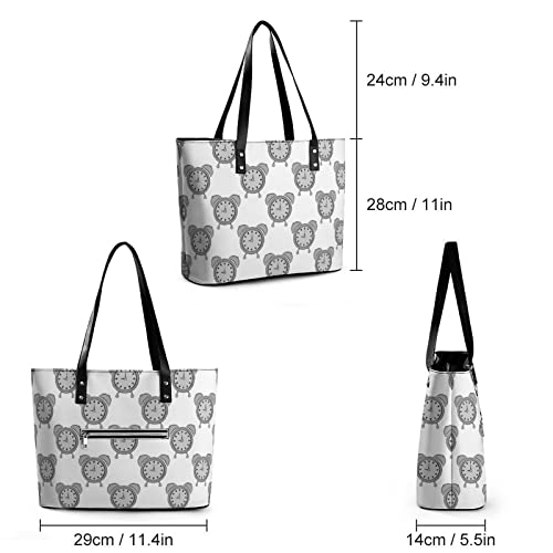 Womens Handbag Alarm Clock Leather Tote Bag Top Handle Satchel Bags For Lady