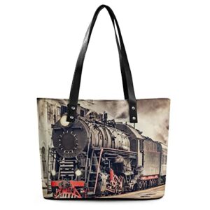 womens handbag steam train leather tote bag top handle satchel bags for lady
