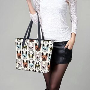 Womens Handbag Dogs Pattern Leather Tote Bag Top Handle Satchel Bags For Lady