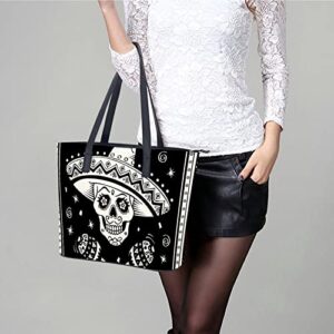 Womens Handbag Skull Leather Tote Bag Top Handle Satchel Bags For Lady