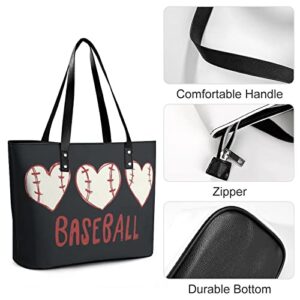 Womens Handbag Baseball Leather Tote Bag Top Handle Satchel Bags For Lady