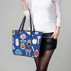 Womens Handbag Japanese Leather Tote Bag Top Handle Satchel Bags For Lady