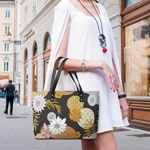 Womens Handbag Japanese Flowers Leather Tote Bag Top Handle Satchel Bags For Lady