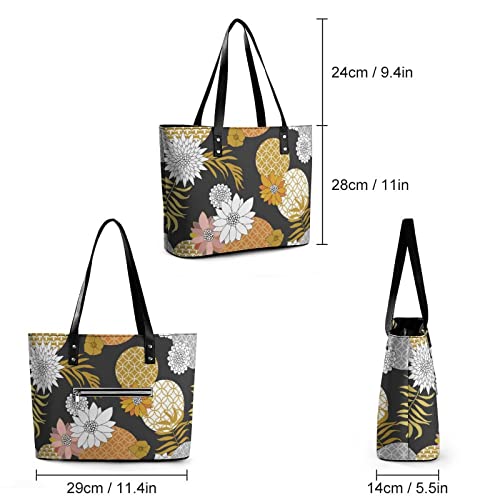 Womens Handbag Japanese Flowers Leather Tote Bag Top Handle Satchel Bags For Lady