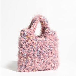 dsfeoigy knitting small phone purse handwoven soft winter women bags mini bucket tote colorful simple design handbags (color : d, size : 1)