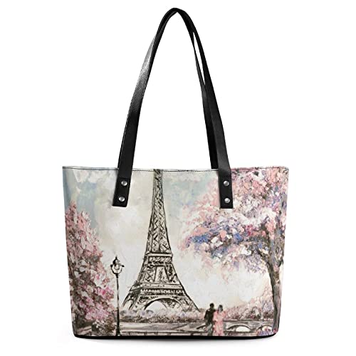 Womens Handbag Paris Street Leather Tote Bag Top Handle Satchel Bags For Lady