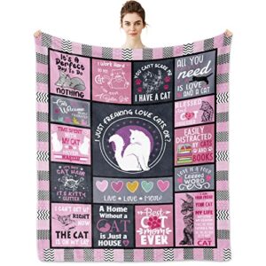 cat gifts for cat lovers, cat lover gifts, gifts for cat lovers blanket 60″ x 50″ , cat lover gifts for women, cat lover gifts for girls, cat mom gifts for women, birthday gift ideas for cat lovers