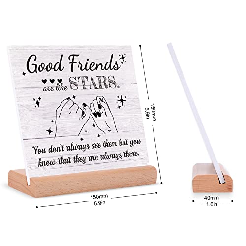 Friend Gifts for Women, Friendship Gifts for Women Friends, Birthday Gifts for Bestie Friends Sister, Long Distance Friendship Gifts, Friend Plaque with Wooden Stand