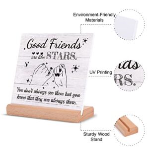 Friend Gifts for Women, Friendship Gifts for Women Friends, Birthday Gifts for Bestie Friends Sister, Long Distance Friendship Gifts, Friend Plaque with Wooden Stand