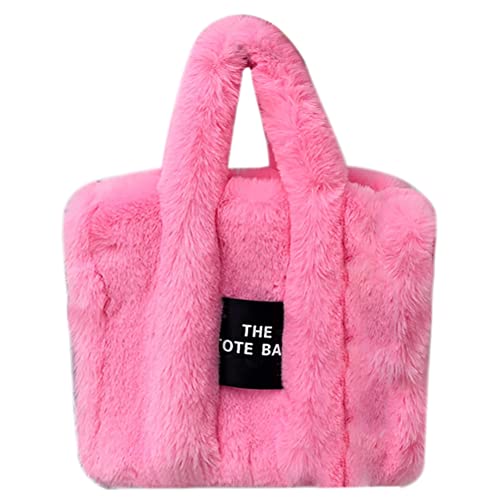 Fluffy Tote Bag for Women Furry Shoulder Luxury Faux Fur Soft Plush Girls Fuzzy Purse Overlarge Hobo Handbag