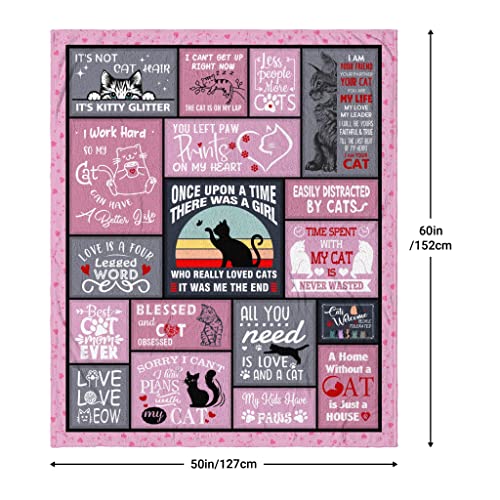 Cat Gifts for Cat Lovers, Cat Lover Gifts for Women, Gifts for Cat Lovers Blanket 60" X 50", Cat Lover Gifts, Cat Lover Gifts for Girls, Cat Mom Gifts for Women, Cat Gift Ideas for Birthday Christmas