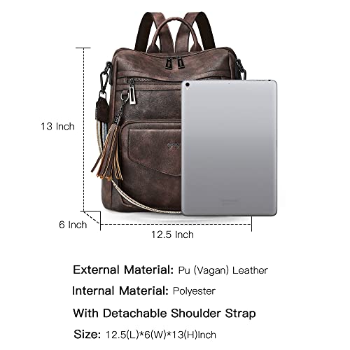 OPAGE Backpack Purse for Women Leather Fashion Designer Backpack Purse Travel Backpack Ladies Shoulder Bags With Wristlet