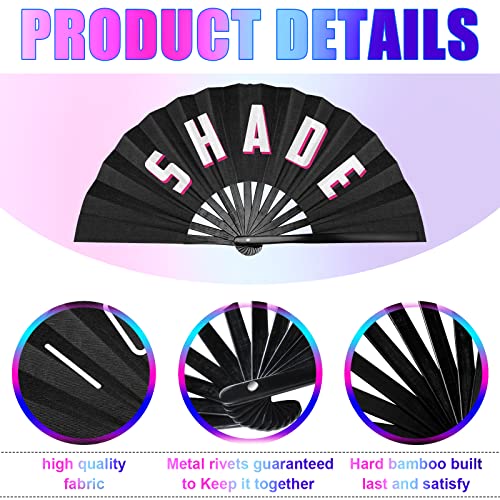 3 Pcs Large Bamboo Hand Fan Rave Fan Folding Fan Foldable Clack Fan Yasss Shade Daddy Fan Handheld Chinese Fan for Women Men Festivals Parades Christmas Party Performance Dance, 26 Inch (Novelty)