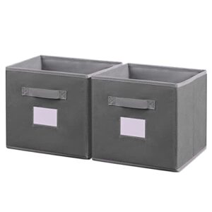 jnchoice storage cubes 2 packs folding thicker fabric storage bins basket for closet shelf cabinet bookcase – grey