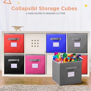 JNCHOICE Storage Cubes 2 Packs Folding Thicker Fabric Storage Bins Basket for Closet Shelf Cabinet Bookcase - Grey