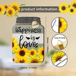 JINRICH Set of 4 Sunflower Kitchen Wall Decor Mason Jar Wood Rustic Wall Decor Decor Farmhouse Kitchen Wall Art Signs for Kitchen and Home Decor 7x4.7 inches (modern minimalist)