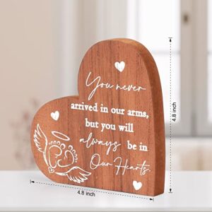 Luxekem Miscarriage Gifts for Mothers, Infant Loss Sympathy Gift, Loss of Baby Memorial, Angel Baby Heart Shaped Wood Sign, Pregnancy Loss Remembrance Bereavement Condolence