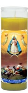 our lady of charity yellow candle/vela amarilla virgen de la caridad del cobre 8″ represents hope and salvation religious candle, ritual candle, (pack of 1)…