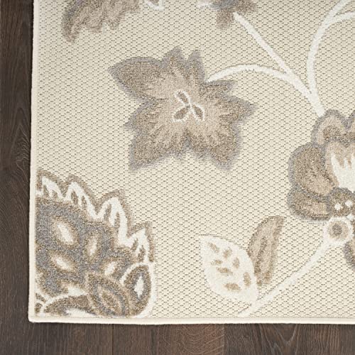 Nourison Aloha Indoor/Outdoor Beige 3'6" x 5'6" Area -Rug, Easy -Cleaning, Non Shedding, Bed Room, Living Room, Dining Room, Deck, Backyard, Patio, High Traffic (4x6)