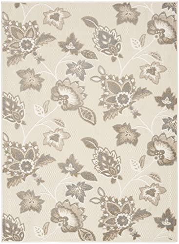 Nourison Aloha Indoor/Outdoor Beige 3'6" x 5'6" Area -Rug, Easy -Cleaning, Non Shedding, Bed Room, Living Room, Dining Room, Deck, Backyard, Patio, High Traffic (4x6)