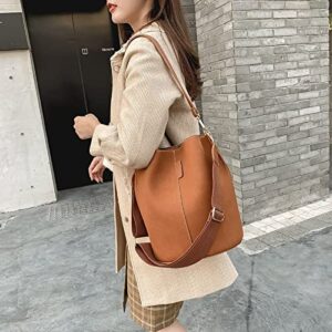 Bucket Bag for Women, Leather Bucket Designer Handbag Purses, Lady Totes Hobo Bags, with Shoulder Strap, for Work Daily